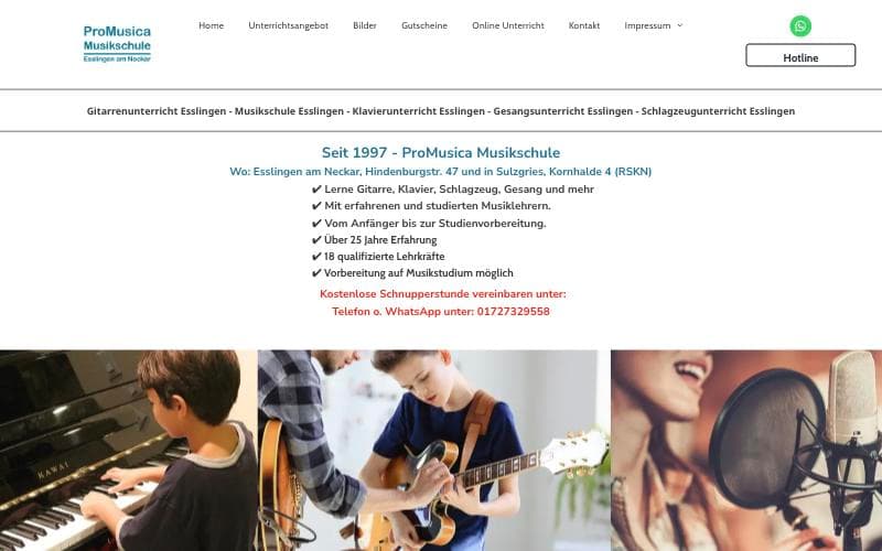Bisherige Startseite: zentrierter Text mit Häkchen-Liste, darunter gekaufte Fotos.